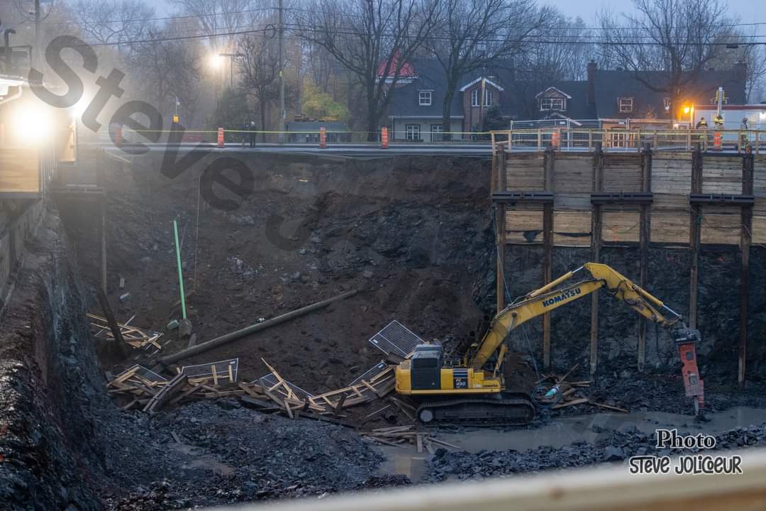 Québec - Effondrement et glissement de terrain sur un chantier, le chemin Saint-Louis est fermé