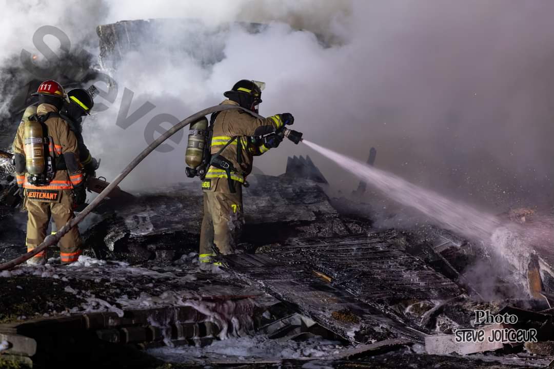 Incendie majeur sur la 120e rue à St-Georges de Beauce