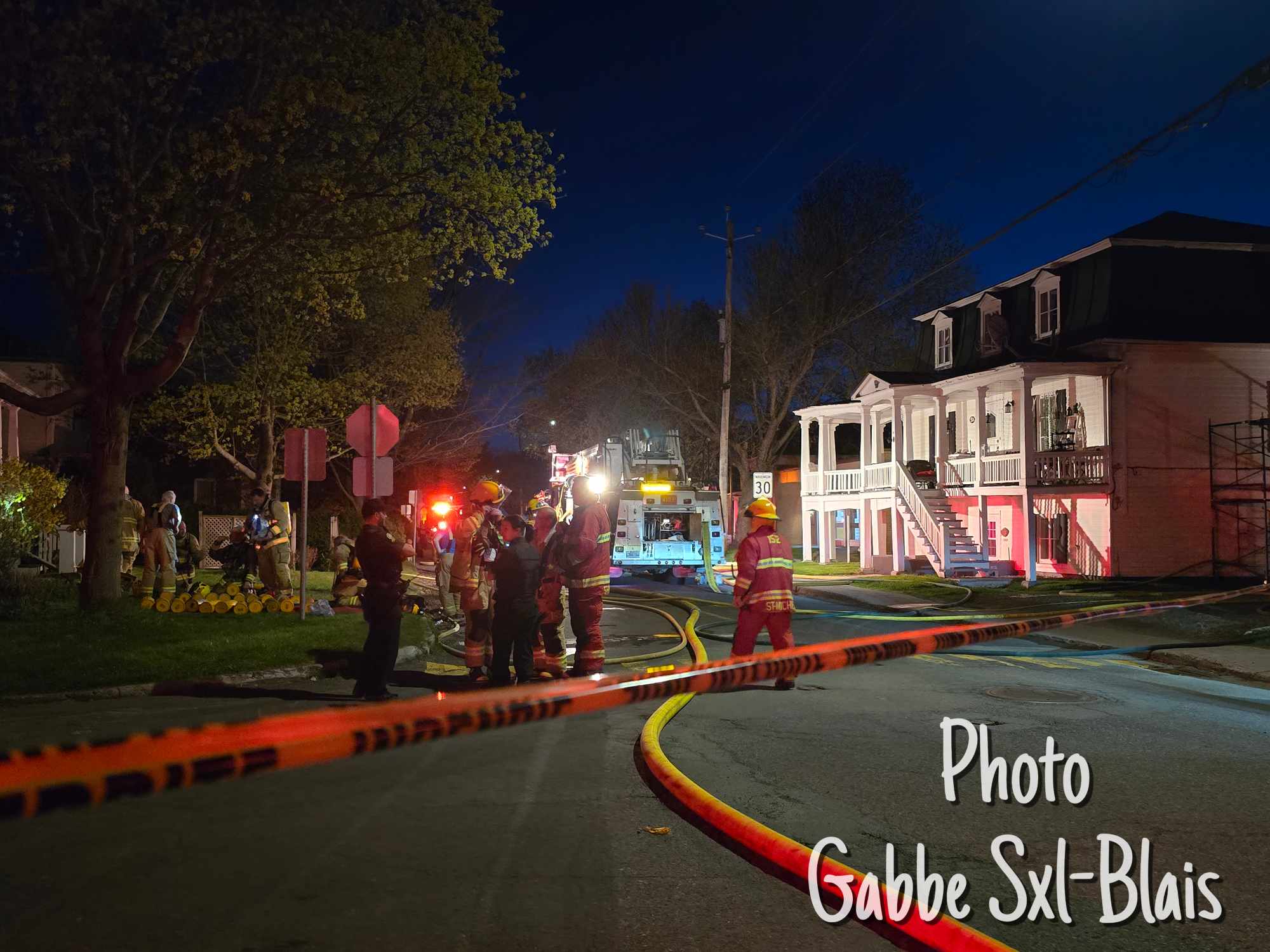 Intervention incendie à Saint-Michel de Bellechasse