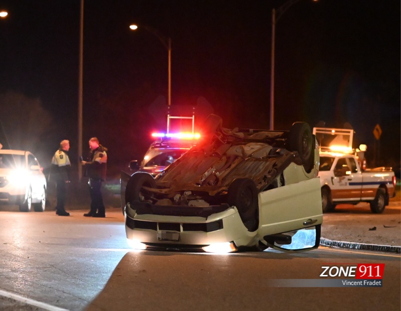 Accident dans une bretelle pour le pont Pierre-Laporte