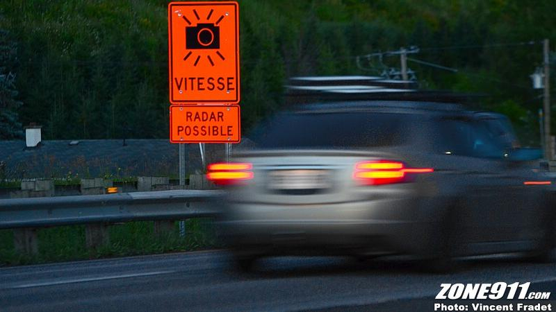Surveillance par radar photo mobile sur l'autoroute 50 à Grenville-sur-la-Rouge